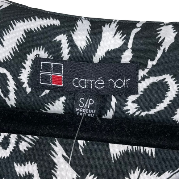 NWT Carrè Noir Quarter-Zip Pull-Over Cheetah Black White Spandex 3/4-Sleeve S/P - Picture 8 of 16